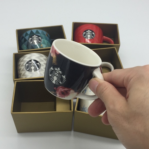 Starbucks The Dot Collection 3oz Mini Coffee Espresso Mugs Set of 6 - Picture 4 of 7